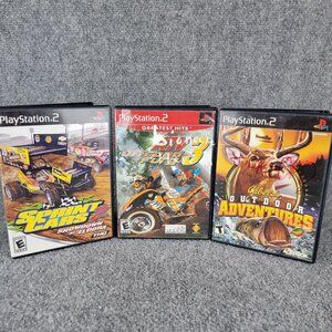 Playstation 2 PS2 Video Games Bundle‎ Lot of 3 Sprint Cars ATV Cabelas